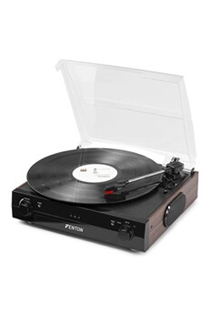 Platine vinyle Fenton RP102B - Platine vinyle Bluetooth - Noir/Bois, avec haut-parleurs intégrés, pour disques 33, 45 et 78 tours