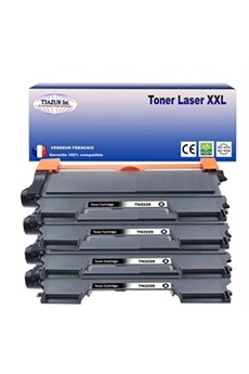 Toner T3AZUR 4 Toners compatibles avec Brother TN2220, TN2010 pour Brother Fax 2840, Fax 2845, Fax 2940 - 2600 pages -
