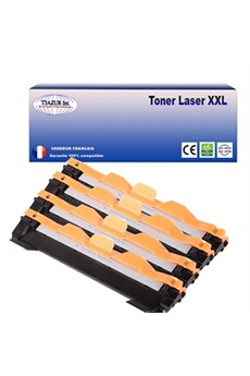 Toner T3AZUR 4 Toners compatibles avec Brother TN1050 pour Brother MFC1810, MFC1910, MFC1910W - 1 000 pages -