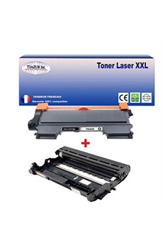 Toner T3AZUR Kit Tambour+Toner compatible avec Brother TN2220, TN2010, DR2200 pour Brother Fax 2840, Fax 2845, Fax 2940 -