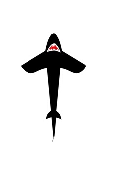 Accessoires pour aire de jeux Hq Kites Cerfs-volants monofil -hq- requin noir 5