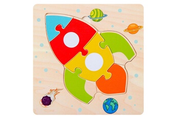Puzzles GENERIQUE 4pcs wooden educational puzzle toy matching board for children geometry design couleur