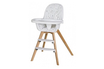 Chaises hautes et réhausseurs bébé Schardt Chaise haute tissu blanc et pieds hêtre massif clair holly l 58 x h 96 x p 55 cm