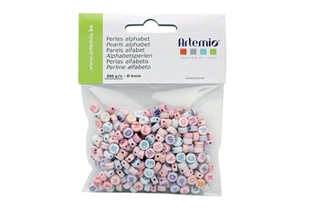 Bijou de déguisement Artemio 300 perles alphabet 6 mm - lettres colorées