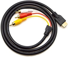 Câble HDMI vers 3 RCA pour HDTV, DVD de PC et projecteurs