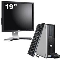 Ordinateur Dell Optiplex 760 Desktop + Ecran 19'' - Gris - Intel Core Duo E5200 / 2.5 GHz - RAM 4 Go - HDD 500 Go - DVD - Gigabit Ethernet - Windows
