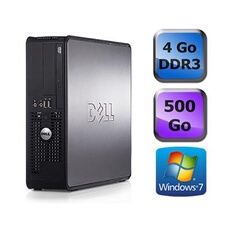 Unité centrale Dell Optiplex 380 SFF - Gris - Intel Celeron E3300 / 2.50 GHz - RAM 4 Go - HDD 500 Go - DVD - Gigabit Ethernet - Windows 7