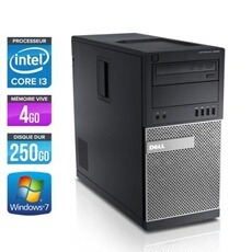 Unité centrale Dell Optiplex 790 Tour - Noir - Intel Core i3-2120 / 3.30 GHz - RAM 4 Go - HDD 250 Go - DVDRW - Gigabit Ethernet - Windows 7