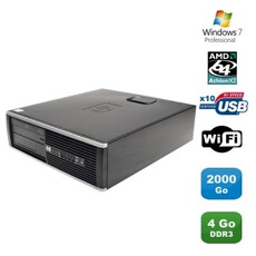 Pc hp compaq 6005 pro sff amd athlon x2 215 2.7ghz 4go 2to wifi graveur w7 pro