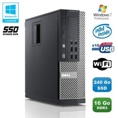 Pc dell optiplex 790 sff intel pentium g840 2.8ghz 16go 240go ssd wifi win 7 pro