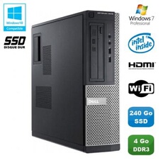 Pc dell optiplex 3010 dt intel g640 2.8ghz 4go 240go ssd graveur wifi hdmi win 7
