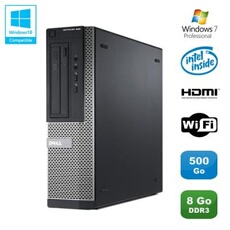 Pc optiplex 390 dt g630 2.7ghz 8go 500go graveur dvd wifi hdmi win 7 pro