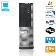 Pc optiplex 390 dt g630 2.7ghz 4go 160go graveur dvd wifi hdmi win 7 pro