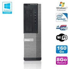 Pc optiplex 390 dt g630 2.7ghz 8go 160go graveur dvd wifi hdmi win 7 pro