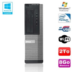Pc optiplex 390 dt g630 2.7ghz 8go 2to graveur dvd wifi hdmi win 7 pro