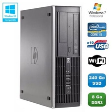 Pc hp compaq elite 8100 sff intel core i5 3.2ghz 8go 240go ssd graveur wifi w7