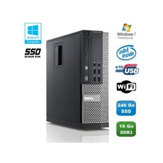 Pc dell optiplex 790 sff intel g840 2.8ghz 16go ddr3 240go ssd wifi win 7 pro