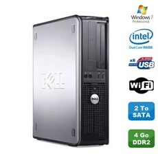 Pc dell optiplex 360 dt intel dual core e5200 2.5ghz 4go ddr2 wifi 2to w7 pro