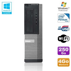 Pc optiplex 390 dt g630 2.7ghz 4go 250go graveur dvd wifi hdmi win 7 pro