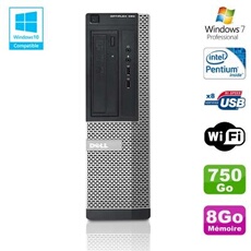 Pc optiplex 390 dt g630 2.7ghz 8go 750go graveur dvd wifi hdmi win 7 pro
