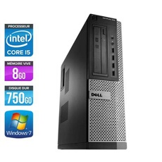 Ordinateur Dell Optiplex 790 Desktop - Noir - Intel Core i5-2400 / 3,10 GHz - RAM 8 Go - HDD 750 Go - DVDRW - Gigabit Ethernet - Windows 7