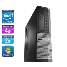 Ordinateur Dell Optiplex 790 Desktop - Noir - Intel Core i5-2400 / 3,10 GHz - RAM 4 Go - HDD 2 To - DVDRW - Gigabit Ethernet - Windows 7