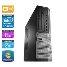Ordinateur Dell Optiplex 790 Desktop - Noir - Intel Core i5-2400 / 3,10 GHz - RAM 8 Go - HDD 2 To - DVDRW - Gigabit Ethernet - Wifi - Windows 7