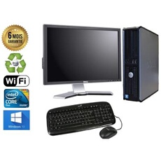 Optiplex 780 SFF Core2Duo 2.93Ghz RAM 4GO HDD 250 GO Ecran 20"" Wifi Windows 10