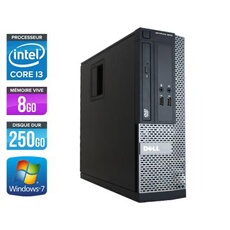 Unité centrale Dell Optiplex 3010 SFF - Noir - Intel Core i3-3220 / 3.30 GHz - RAM 8 Go - HDD 250 Go - DVDRW - Gigabit Ethernet - Windows 7