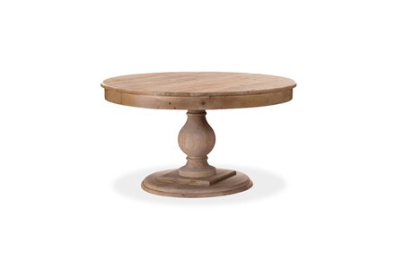 Table de cuisine Intensedeco Table ronde extensible en bois massif héloïse bois naturel et pied naturel