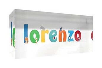Autres jeux créatifs Little Helper Little helper souvenir décoratif en acrylique transparent poli comme diamant style illustratif coloré avec le nom de jeune garçon lorenzo 5 x 15