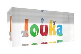 Autres jeux créatifs Little Helper Little helper souvenir décoratif en acrylique transparent poli comme diamant style illustratif coloré avec le nom de jeune garçon louka 5 x 15 x