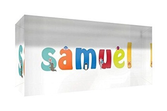 Autres jeux créatifs Little Helper Little helper souvenir décoratif en acrylique transparent poli comme diamant style illustratif coloré avec le nom de jeune garçon samuel 5 x 21 x