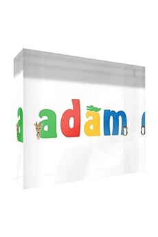 Autres jeux créatifs Little Helper Little helper souvenir décoratif en acrylique transparent poli comme diamant style illustratif coloré avec le nom de jeune garçon adam 7,4 x 10,5