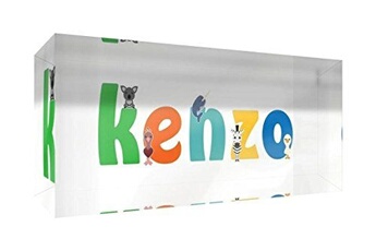 Autres jeux créatifs Little Helper Little helper souvenir décoratif en acrylique transparent poli comme diamant style illustratif coloré avec le nom de jeune garçon kenzo 5 x 21 x