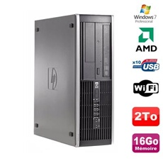 Pc hp compaq 6005 pro sff amd 3ghz 16go ddr3 2to sata graveur wifi win 7 pro
