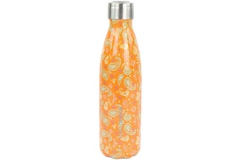 Gourde et poche à eau AUCUNE Yoko design bouteille isotherme de 500 ml au motif cachemire orange