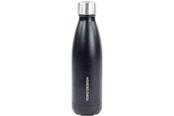Gourde et poche à eau AUCUNE Yoko design bouteille isotherme de 500 ml coloris noir mat