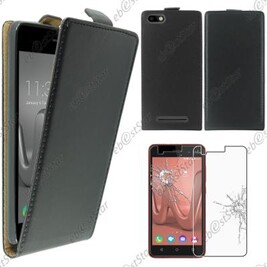 EbestStar Cover Con Risvolto Per Wiko Lenny 3 Jerry - Custodia In Pelle PU Nero + Pellicola Vetro Temperato 9H