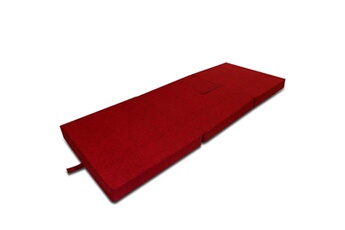 Matelas GENERIQUE Matelas en mousse pliable en 3 sections coton: 50%, polyester: 50% 190 x 70 x 9 cm rouge