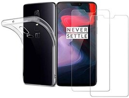 Coque pour OnePlus Nord + Verre trempé - Transparent Silicone étui Coque pour OnePlus Nord + Verre trempé - Transparent Silicone étui