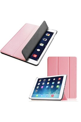 Housse Tablette XEPTIO Etui Apple iPad Air 2 (iPad 6) (Wifi/4G/LTE)  Smartcover pliable rose Cuir Style avec stand - Housse coque de protection  nouvel Apple iPad Air 6 rose