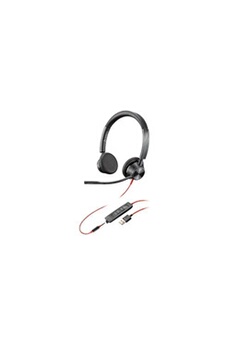 Ecouteurs Plantronics Poly Blackwire 3325 - 3300 Series - micro-casque - sur-oreille - filaire - USB, jack 3,5mm