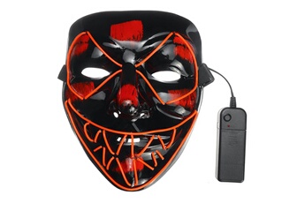 Article et décoration de fête Insma Masque squelette el fil éclairez le masque de crâne pour accessoire de costume d'halloween insma rouge de type b masque led