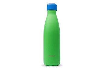 Gourde et poche à eau Qwetch Bouteille isotherme colors vert bouchon bleu 500ml