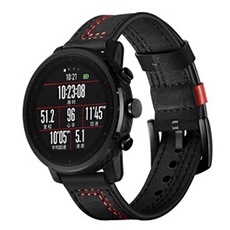 GENERIQUE - Bracelet de montre - Cuir véritable - 22mm - Noir - pour Huawei Watch GT2e/GT2