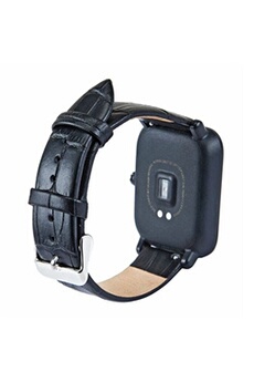 montre connectée generique bracelet en cuir véritable crocodile 20mm pour samsung galaxy watch active sm-r500 - noir