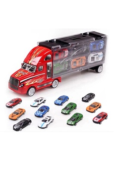 Jouets premier âge AUCUNE Porte-conteneurs gros camion véhicules jouets avec 12 pièces mini voitures moulées sous pression modèle camion jouets