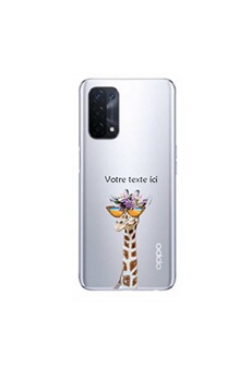 Coque en silicone pour OPPO A54 5G avec motif girafe a lunettes
