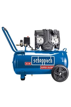 Compresseur d'air Scheppach Compresseur silencieux HC51Si 50L 8bar 1.5kW 2 cyl. sans huile 60dB - 5906141901